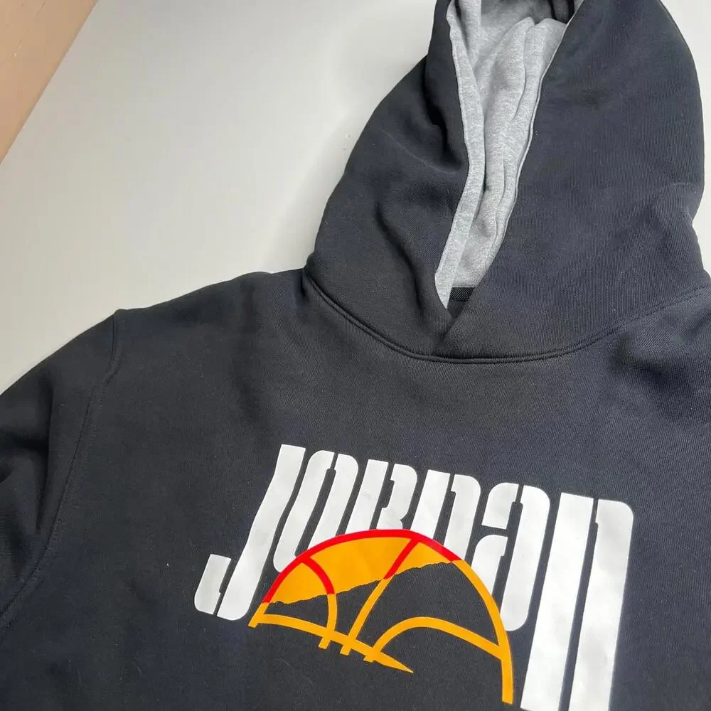 Jordan Black Pullover‎ Hoodie Size L Jumpman Logo Basketball Streetwear Hoodie